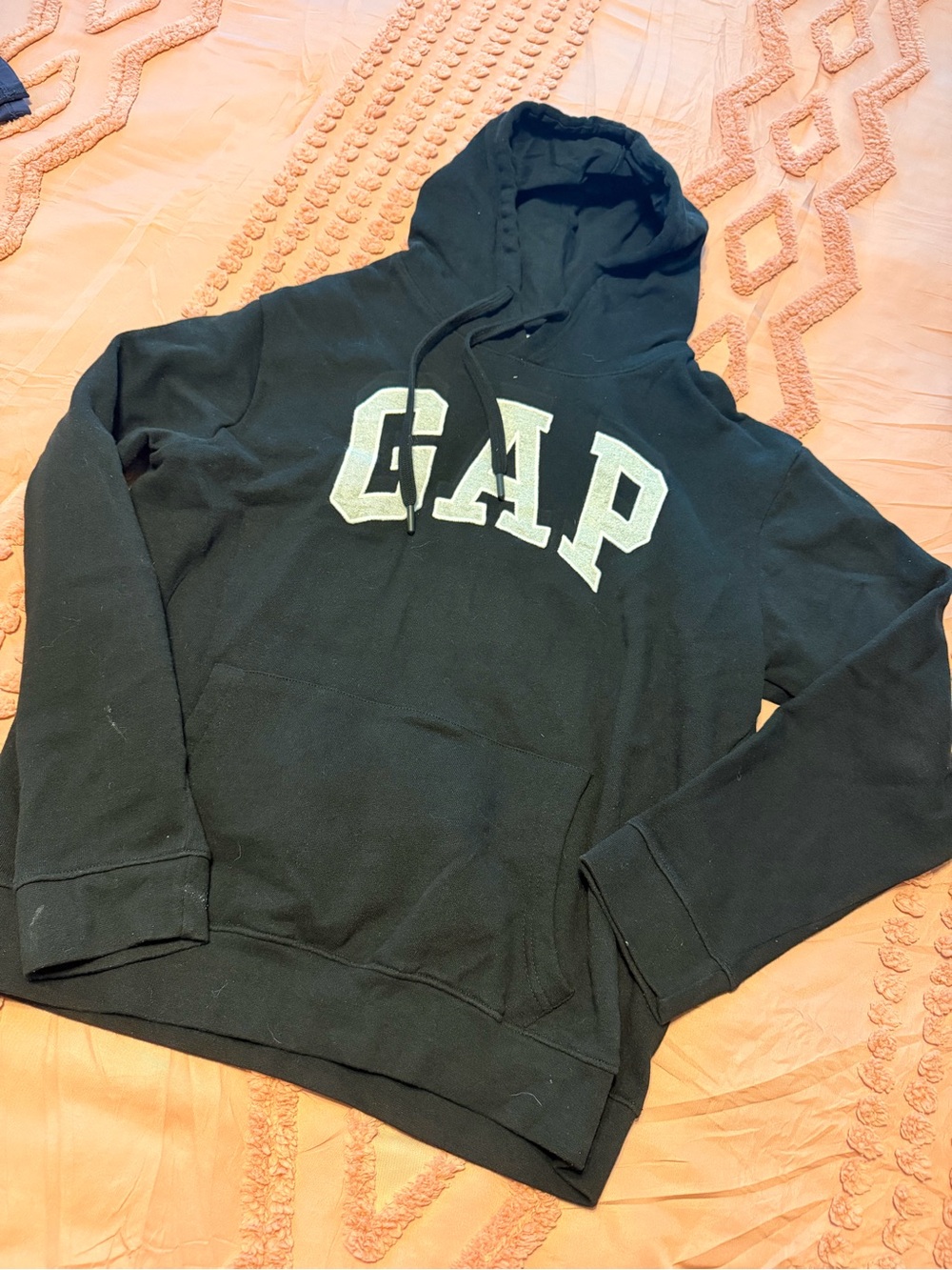 GAP Black Pullover Hoodie with White Logo